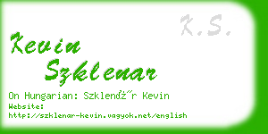 kevin szklenar business card